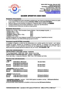Informations Rentrée 2022-2023